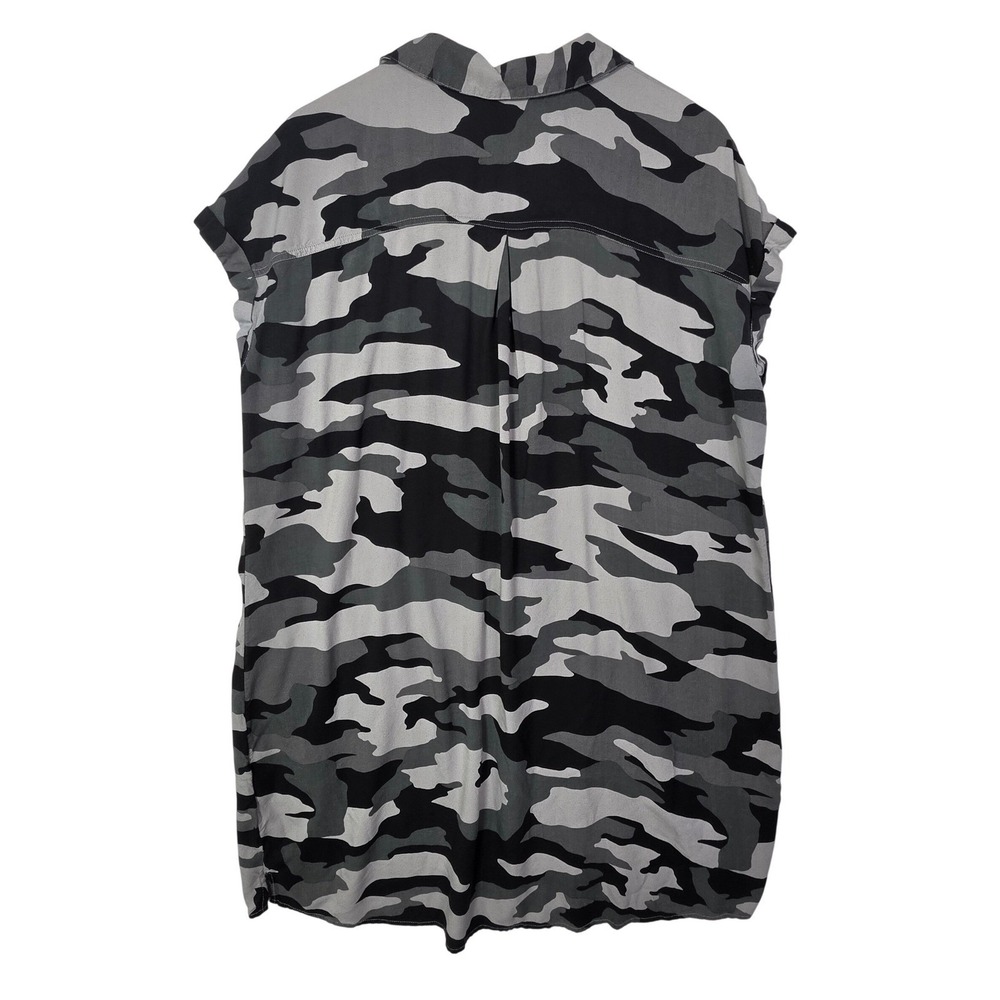 Rock & Republic Womens Size XXL Gray Black Camo Shirt Dress Streetwear - Picture 2 of 10